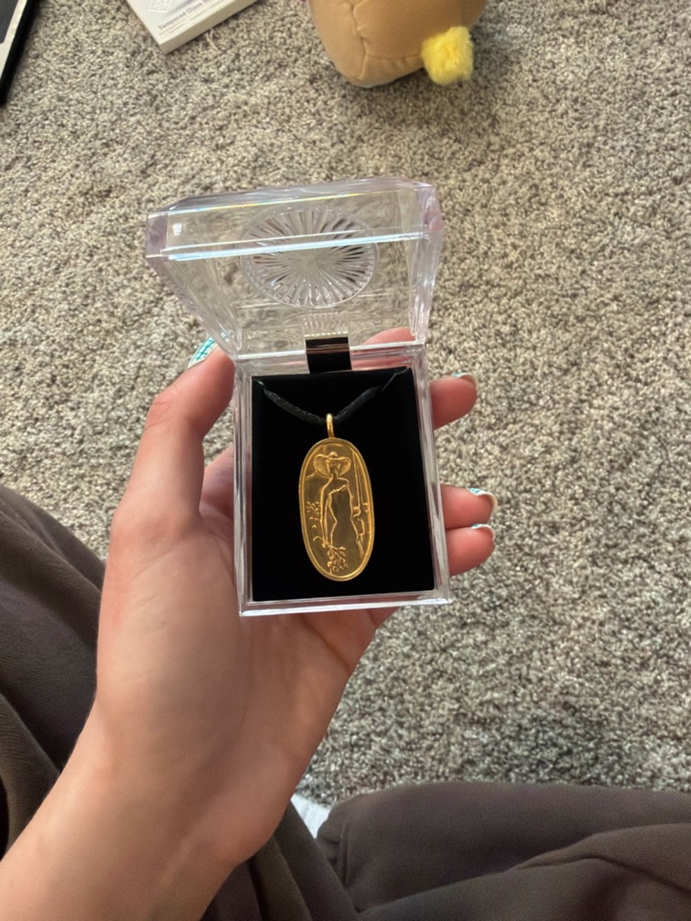 Emile Bellet Red Woman gold pendant